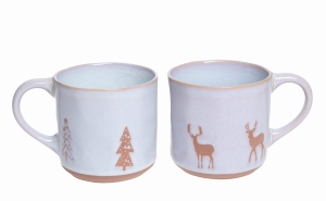 kubek kamionkowy  White Xmas 350 ml